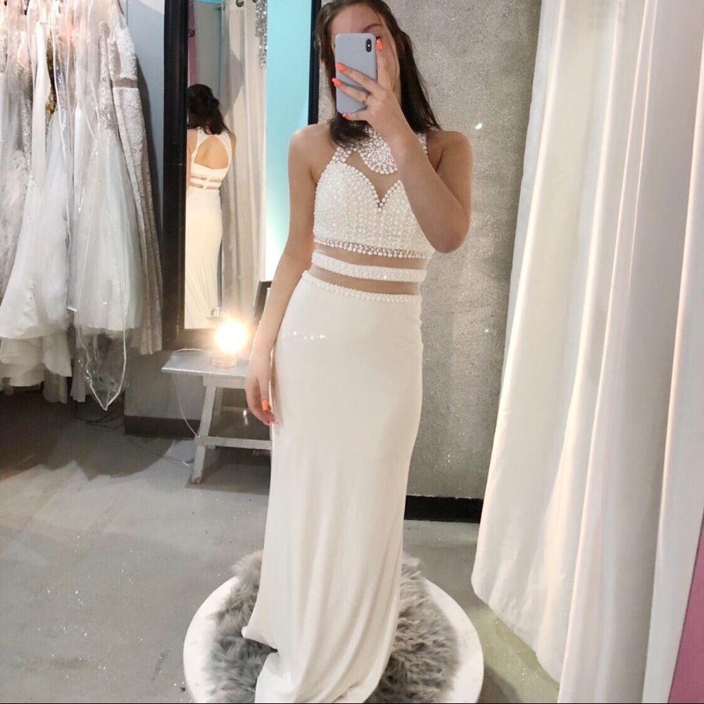 all white prom dress
